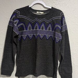 Women’s Black and Blue Patterned Sweater NWOT size small